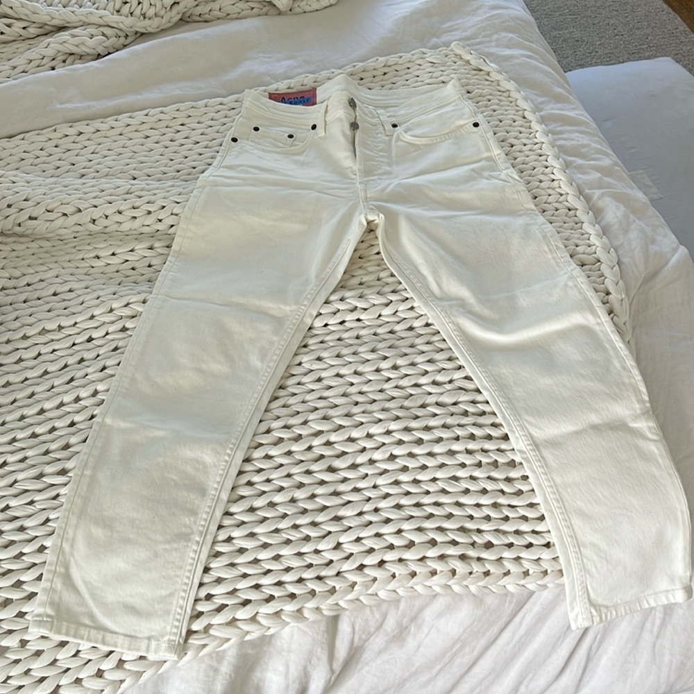Acne studios rice white means slim cut jeans